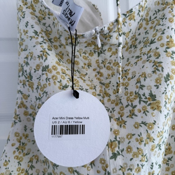 NWT PRINCESS POLLY Acer Yellow Foral Halter Mini Dress 2 - Picture 8 of 14